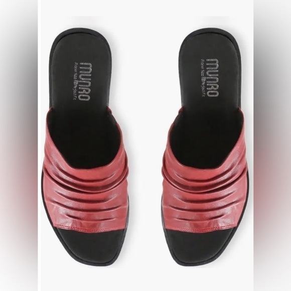 Munro Kala Slide Sandal - Red Leather - size 6 - Picture 6 of 15